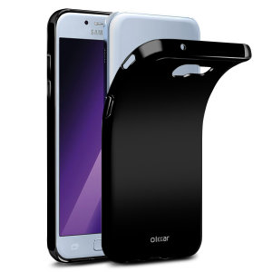 Custom moulded for the Samsung Galaxy A5 2017. This solid black Olixar FlexiShield case provides a slim fitting stylish design and durable protection against damage, keeping your device looking great at all times.