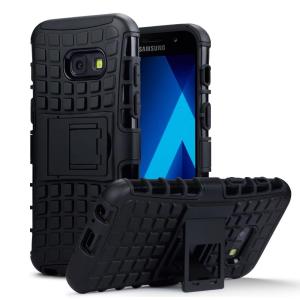 Protégez votre Samsung Galaxy A3 2017 des chocs et des éraflures grâce à cette coque ArmourDillo de couleur noire. Cette coque est composée d'un boîtier interne en TPU et d'un exosquelette externe résistant aux impacts. Elle comprend par ailleurs un support de visualisation intégré.