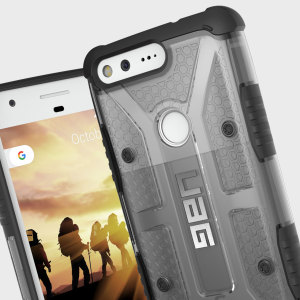 The Urban Armour Gear Plasma semi-transparent tough case in Ash grey and black for the Google Pixel XL features a protective case with a brushed metal UAG logo insert for an amazing rugged and stylish design.