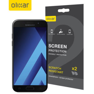 Keep your Samsung Galaxy A5 2017 screen in pristine condition with this Olixar scratch-resistant screen protector 2-in-1 pack.