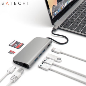 Satechi USB-C Aluminium Multi-Port 4K HDMI Adapter & Hubb - Rymdgrå