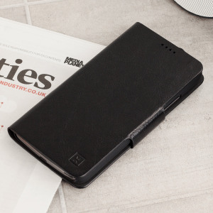 The Olixar leather-style Motorola Moto G5 Wallet Case in black attaches to the back of your phone to provide enclosed protection and can also be used to hold your credit cards. So leave your regular wallet at home when you need to travel light.