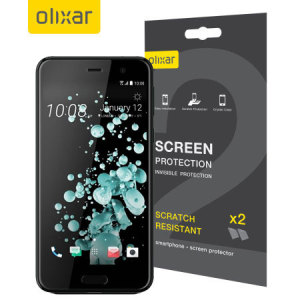 Keep your HTC U Play screen in pristine condition with this Olixar scratch-resistant screen protector 2-in-1 pack.