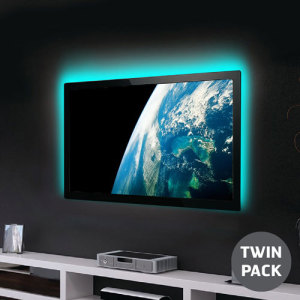 Twin pack of 100cm strips of USB powered LEDs that will enhance and transform any TV or PC Monitor viewing experience. With a host of colours and modes to enjoy, this fabulous finishing touch will add ambience, mood lighting and help alleviate eye strait.