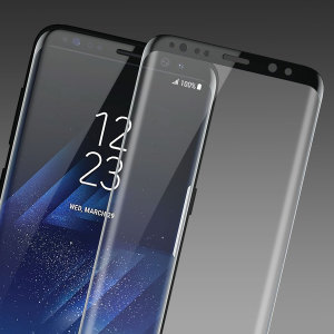 Olixar Full Cover Tempered Glas Samsung Galaxy S8 Plus Displayschutz - Schwarz