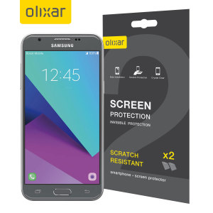 Keep your Samsung Galaxy J3 2017's screen in pristine condition with this Olixar scratch-resistant screen protector 2-in-1 pack.