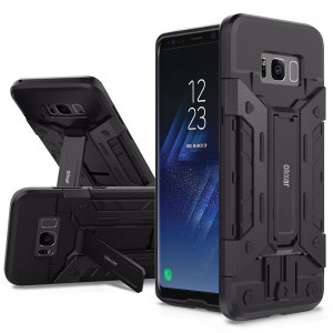 Statten Sie Ihr Samsung Galaxy S8 mit robusten Schutz und hervorragende Funktionalität mit dem X-Trex-Fall in schwarz von Olixar. Ausgestattet mit praktischen Ständer für die Anzeige von Medien in Porträt und Landschaft und eine genial sichere Kreditkarte Fach.