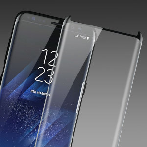 Olixar Full Cover Tempered Glas Samsung Galaxy S8 Plus Displayschutz (Fall kompatibel) - Schwarz