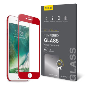 This ultra-thin full cover curved tempered glass screen protector for the iPhone 7 Plus from Olixar offers toughness, high visibility and sensitivity all in one package. Features complete edge to edge screen protection for the special edition red iPhone.