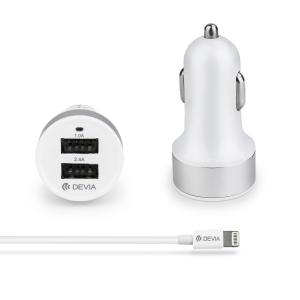 This USB car charger from Devia packs 10W of power into a slim, lightweight and portable package. Featuring 2x standard USB ports and coming complete with an Apple Lightning cable for a wide variety of Apple devices, including iPhone, iPad and more.