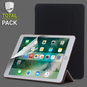Guard your beautiful iPad 9.7 2017 from damage with the Olixar Total Protection Pack. Featuring a folding stand case and a twin pack of screen protectors, this pack provides the ultimate in lightweight convenient protection.