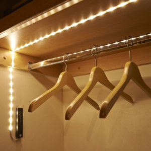 The ideal accessory for any smart home, this 1m strip of super-bright LED lights from AGL use a clever sensor to detect motion from up to 2 metres away. Bring light to your wardrobe, shed, or under your bed - everything is illuminated, no wires required.