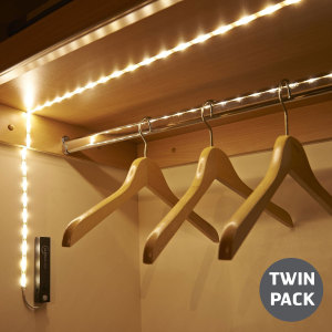 The ideal accessory for any home, these 1m strips of super-bright LED lights from AGL use a clever sensor to detect motion from up to 2 metres away. Bring light to your wardrobe, shed, or under your bed - everything is illuminated, no wires required.