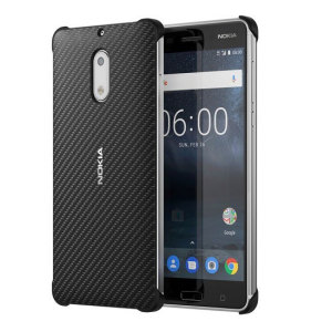 Esta funda rígida oficial delgada y elegante para el Nokia 6 presenta un diseño de efecto de fibra de carbono que ofrece una protección superior contra caídas, golpes y raspaduras.