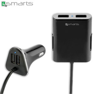 This USB car charger from 4smarts features an impressive 4 standard USB ports for charging a range of devices, including smartphones, tablets, sat navs, dash cams and more. A shared 9.6A capacity ensures an ultra-fast charging speed for your devices.