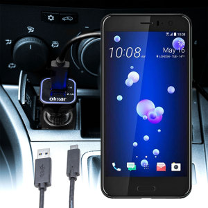 Mantenga su dispositivo HTC U11 totalmente cargado mientras conduce con este cargador de coche con cable en espiral extensible. Además tiene un puerto adicional USB para poder cargar otro aparato.