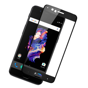 This ultra-thin full cover tempered glass screen protectors for the OnePlus 5 with black front from Olixar offers toughness, high visibility and sensitivity all in one package..