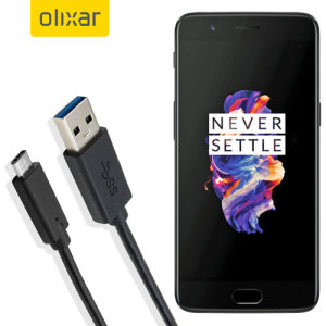 Olixar USB-C OnePlus 5 Charging Cable - Black 1m