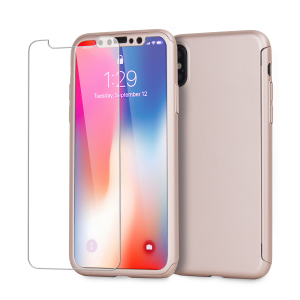 Full front, back and screen protection is as easy as 1-2-3 with the Olixar XTrio in rose gold. With a slimline shell for the back and front that clips together seamlessly - and a glass screen protector, your iPhone X is fully encased and safe.