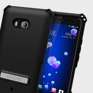 Protect your HTC U11 with this black Dilex case from Seidio. This case provides shock absorbing protection with two interlocking layers and includes an integrated kickstand for easy media viewing.