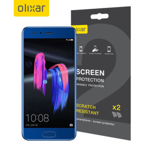 Keep your Huawei Honor 9's screen in pristine condition with this Olixar scratch-resistant screen protector 2-in-1 pack.