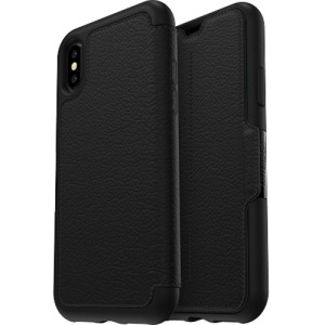 A sophisticated lightweight genuine leather case, the OtterBox Strada wallet cover in black offers perfect protection for your iPhone X, as well as featuring slots for your cards, cash and documents.
