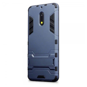 Protege tu Nokia 6 de golpes y arañazos con esta carcasa de doble capa. Compuesto por una sección interior de TPU , un exoesqueleto externo resistente a los impactos y con un soporte de visualización incorporado.