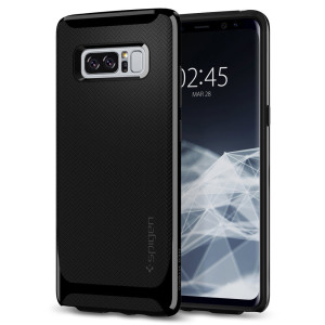 The Spigen Neo Hybrid in shiny black is the new leader in lightweight protective cases. Spigen's new Air Cushion Technology reduces the thickness of the case while providing optimal corner protection for your Samsung Galaxy Note 8.