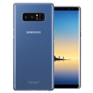 This Official Samsung Clear Cover in deep blue is the perfect accessory for your Galaxy Note 8 smartphone.