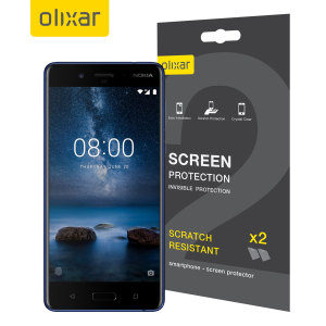 Mantenga la pantalla del Nokia 8 en perfecto estado con el protector de pantalla resistente a arañazos Olixar