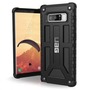 La coque UAG Monarch en coloris noire est très probablement la reine des coques de protection pour Samsung Galaxy Note 8. La coque UAG Monarch est dotée de 5 couches de protection à base de matériaux de qualité supérieure, votre Samsung Galaxy Note 8 est ainsi en parfaite sécurité tout en ayant un look exceptionnel.