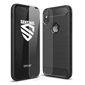 Olixar Sentinel iPhone X Skal och Glass Skärmskydd