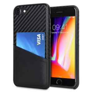 Dotée d'une conception à la fois légère, élégante, et d'une finition exceptionnelle à effet fibre de carbone, la coque Olixar Carbon Fibre Effect offre une protection optimale et un look soigné à votre iPhone 8 / 7. Très pratique, elle intègre un espace dédié au rangement de votre carte bancaire afin que vous puissiez voyager léger.