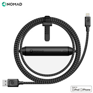 This Nomad charge and sync cable with built-in portable power bank allows you to charge Lightning compatible devices wherever you are. With its compact and neat size, charging and syncing on the move has never been so easy.
