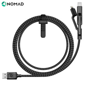 Featuring not one, not two, but three charging connectors - Micro USB, Lightning and USB-C - this durable, stylish and highly functional cable from Nomad allows you to charge virtually any smartphone on the market.