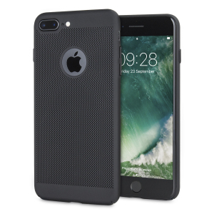 Eine äußerst präzise konstruierte leichte schlanke Hülle in Roségold mit einem perforierten Mesh-Muster, das gut aussieht, Griff hinzufügt und hilft Wärme von Ihrem iPhone 7 Plus abzuleiten, sowie die hohe Leistungs Schönheit des Gerätes zu verbessern.