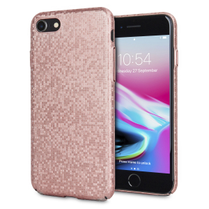 Enhance and protect your iPhone 8 / 7 with this glamorous rose gold case from LoveCases. Your iPhone fits perfectly into the secure, durable frame, while a shimmering chequered mosaic adorns the back, adding a touch of class to your gorgeous device