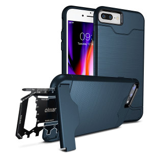 Prepare su iPhone 8 Plus / 7 Plus para el aire libre con esta funda resistente de Olixar X-Ranger. Con un práctico soporte y un compartimiento seguro para la multi herramienta incluida - o tarjetas - estará listo para cualquier cosa.