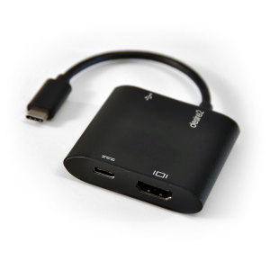 Using the USB-C (USB Type-C) port on your MacBook or laptop, add a standard USB 3.0 port, a USB-C port and a 4K HDMI port to your computer with this versatile, useful adapter in black from Desire2.