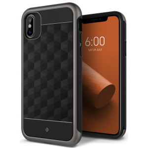 Protect your iPhone X with this stunning premium dual-layered shell case in black and warm grey. Made with tough dual-layered yet slim material, this hardshell body with a sleek metallic bumper features an attractive two-tone finish.
