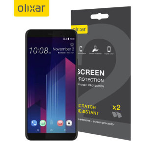 Keep your HTC U11 Plus screen in pristine condition with this Olixar scratch-resistant screen protector 2-in-1 pack.