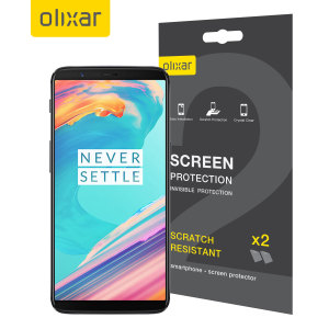Olixar OnePlus 5T Film Skärmskydd - Tvåpack