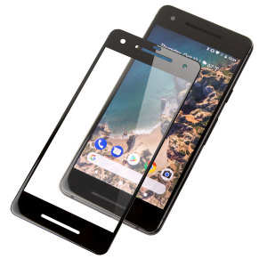 This ultra-thin full cover tempered glass screen protectors for the Google Pixel 2 with black front from Olixar offers toughness, high visibility and sensitivity all in one package.
