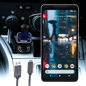 Laden Sie Ihr Micro-USB-Gerät unterwegs auf, mit diesem Hochleistungs 2.4A Google Pixel 2 XL Kfz-Ladegerät mit ausziehbarem Spiralkabel-Design