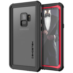 Shield your precious Samsung Galaxy S9 on both land and at sea with the extremely tough, yet incredibly stylish Nautical Series Waterproof case from Ghostek in black with red trim. Protecting your S9 from depths of up to 1 meter for up to 30 minutes.