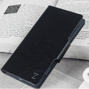 Protect your HTC U11 Plus with this durable and stylish black leather-style wallet case by Olixar. What's more, this case transforms into a handy stand to view media.
