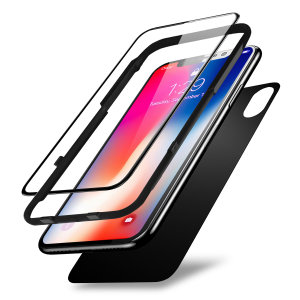 This pack of ultra-thin full cover tempered glass screen and back protectors for the iPhone X from Olixar offers toughness, high visibility and sensitivity all in one package. For easy and perfect fitting, an installation guide is included.