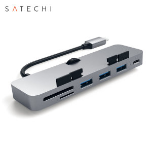 Using the USB-C port on your 2017 iMac / iMac Pro add 2 full-sized USB 3.0 ports, an SD card slot and a USB-C data transfer port on your computer. Plug in USB devices such as a keyboard, mouse or printer to your Mac. Features a grey handy clamp on design