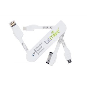 Ideal for travel, The Bitmore 3-in-1 Charging cable supports the charging of multiple mobile devices on the go. Featuring Apple 30-pin and Lightning connectors for all Apple smartphones and tablets, as well as Micro USB for the vast majority of devices.