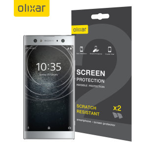 Keep your Sony Xperia XA2 Ultra's screen in pristine condition with this Olixar scratch-resistant screen protector 2-in-1 pack.